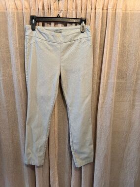 Kenar Light Gray Slim Ankle Pants with Subtle Texture